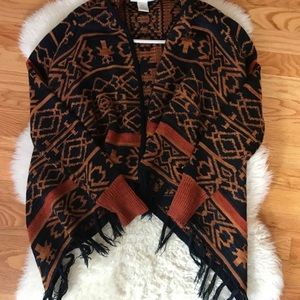 Small Belle du Jour boho fringe shawl high…